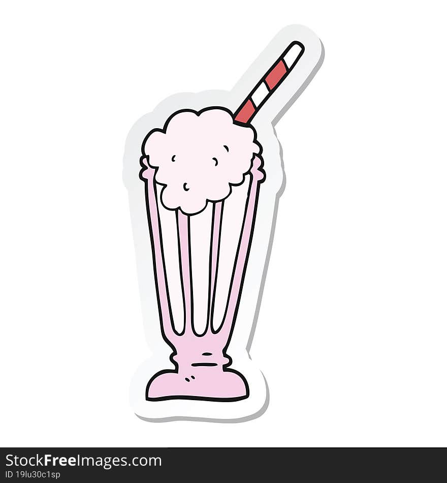 sticker of a cartoon milkshake