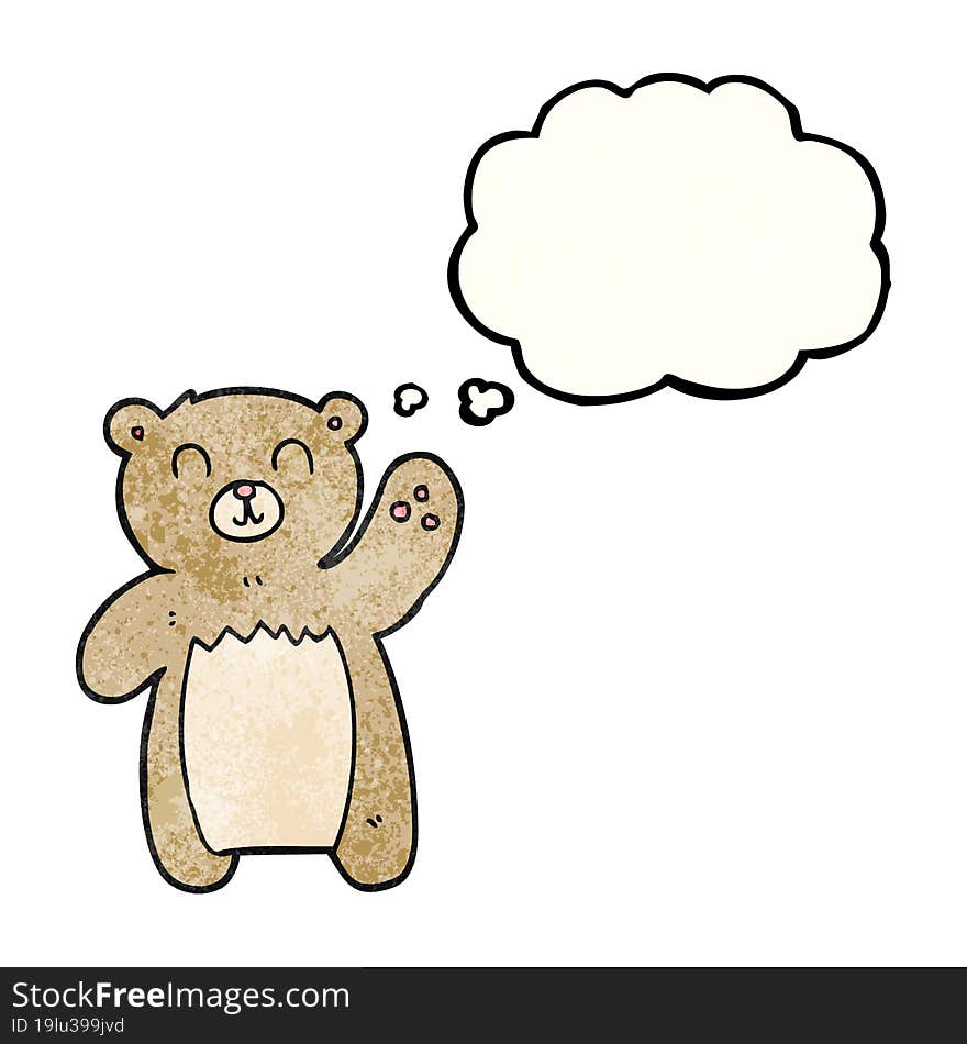 thought bubble textured cartoon teddy bear