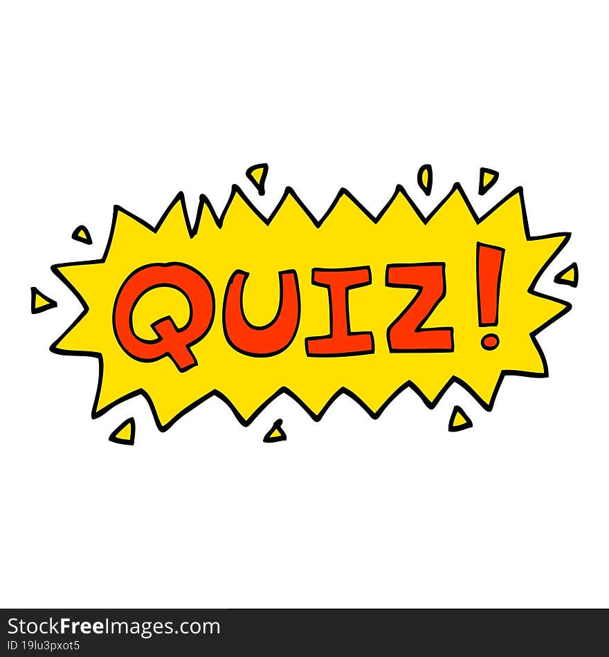 hand drawn doodle style cartoon quiz symbol