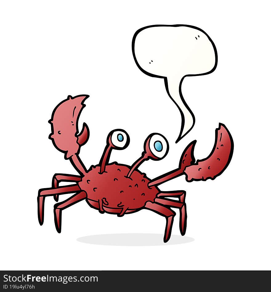 cartoon crab with speech bubble