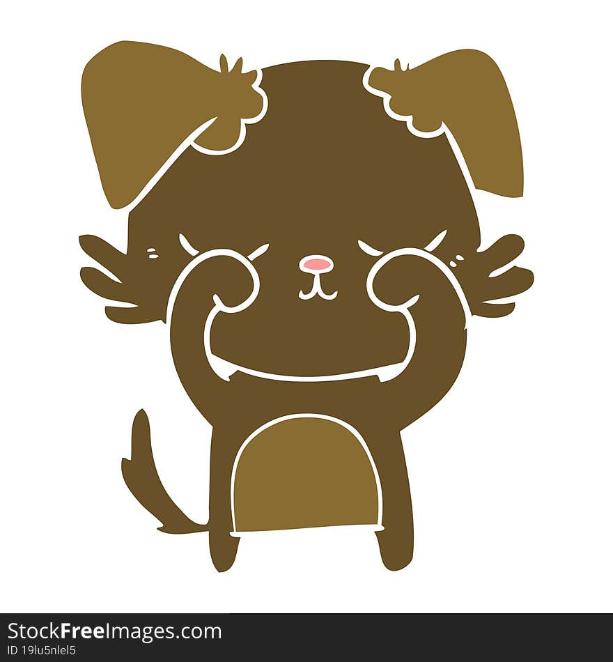 cute flat color style cartoon dog