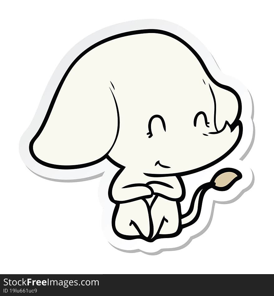 sticker of a cute cartoon elephant