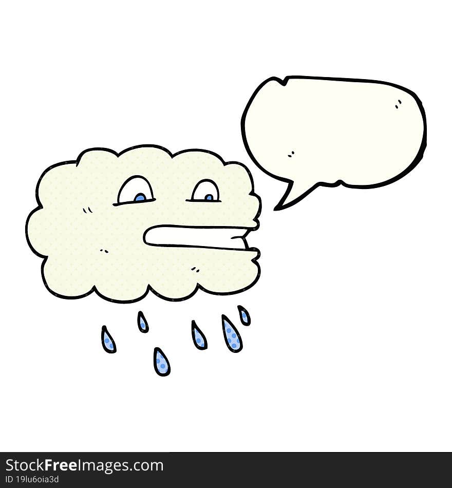 freehand drawn comic book speech bubble cartoon rain cloud