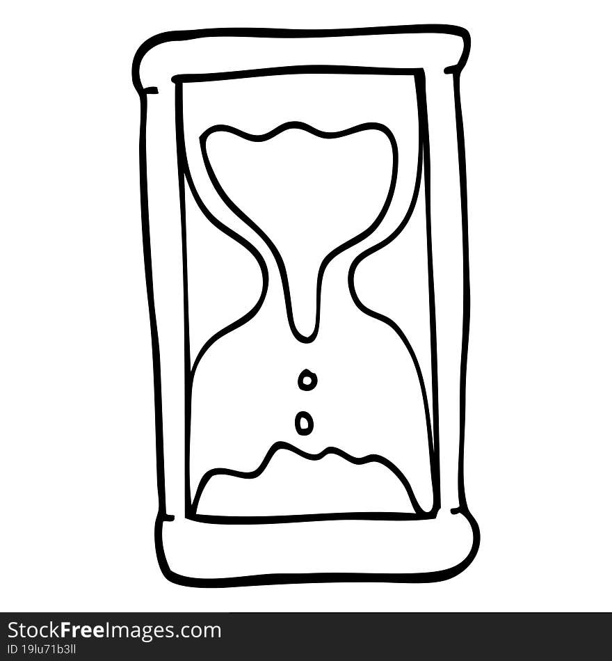 line drawing cartoon hourglass