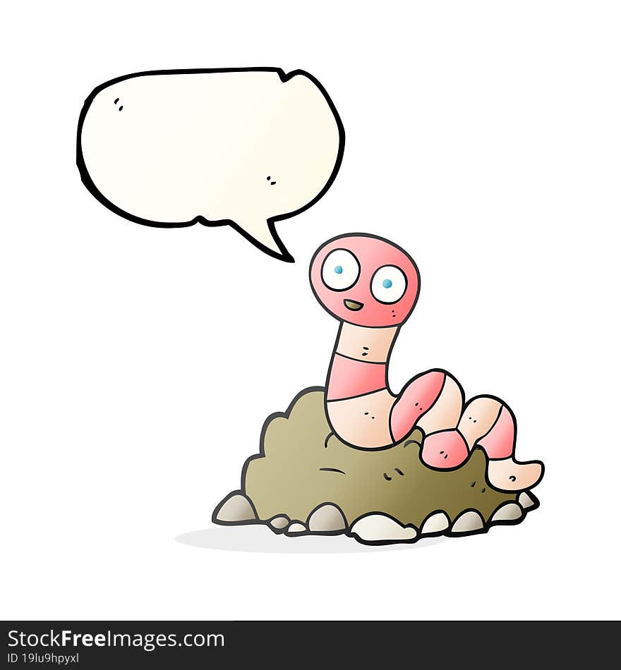 speech bubble cartoon earthworm