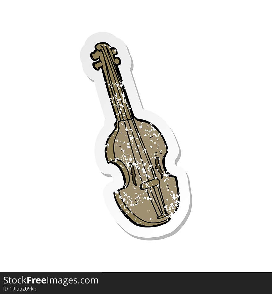 retro distressed sticker of a cartoon violin