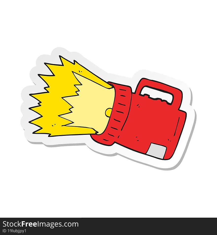 sticker of a cartoon torch