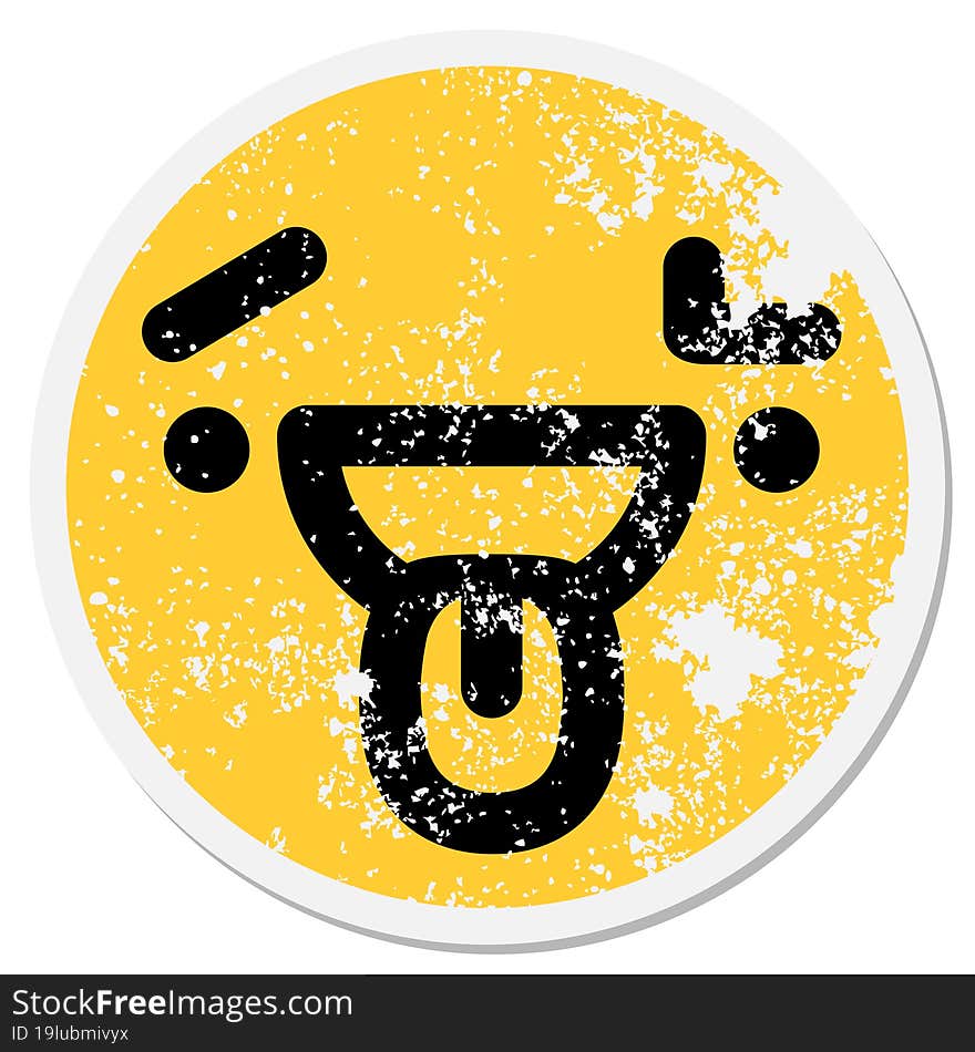 confused happy face circular sticker