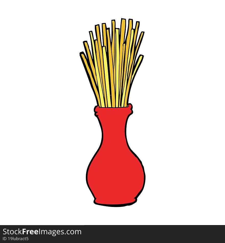 cartoon reeds in vase