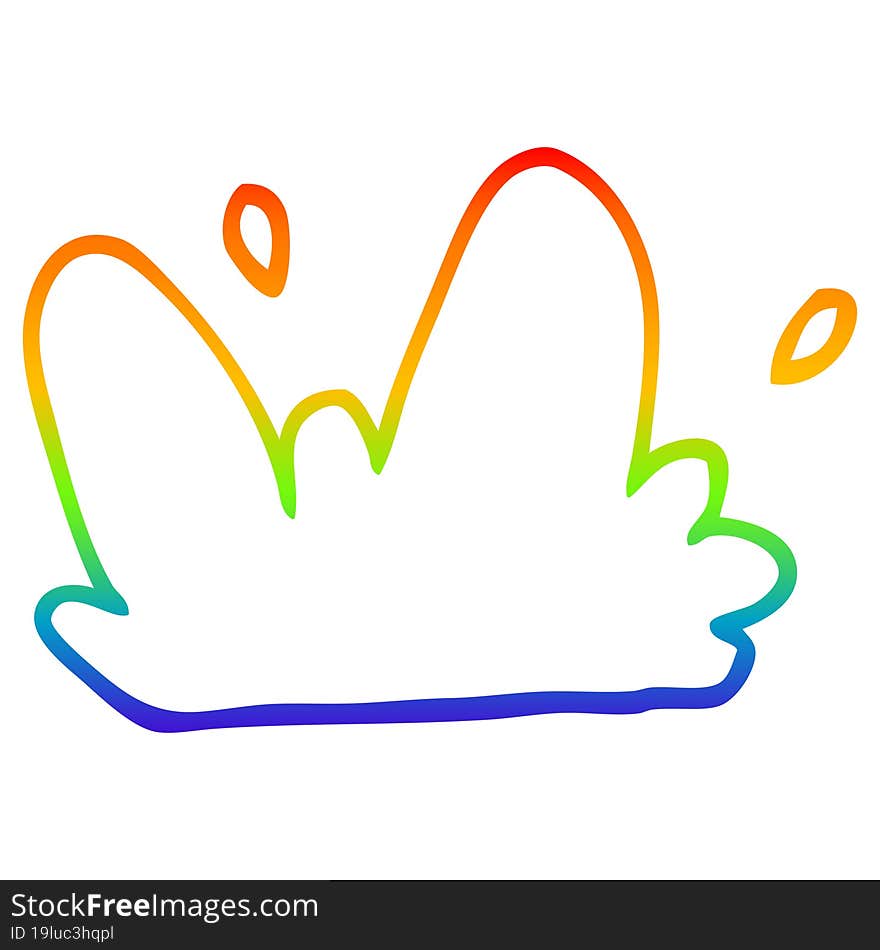 rainbow gradient line drawing cartoon mud splat