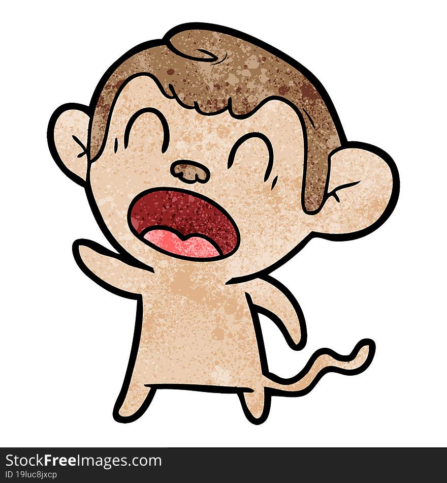 shouting cartoon monkey. shouting cartoon monkey