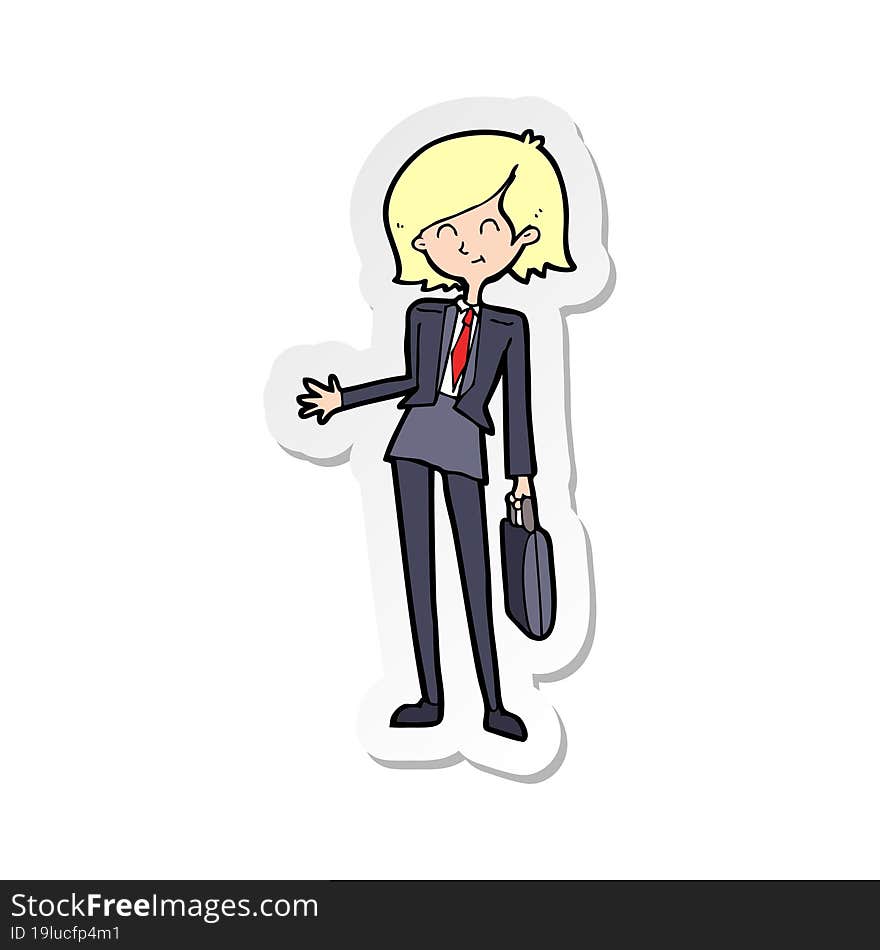 sticker of a cartoon businesswoman