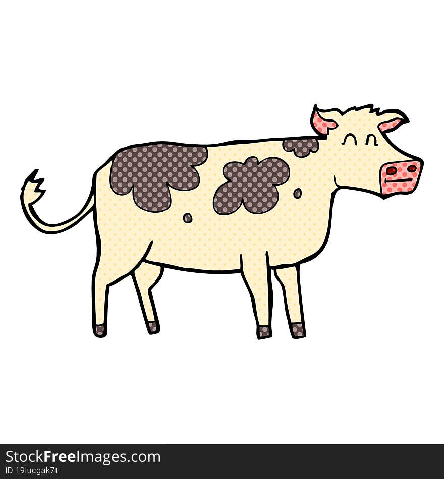 freehand drawn cartoon cow