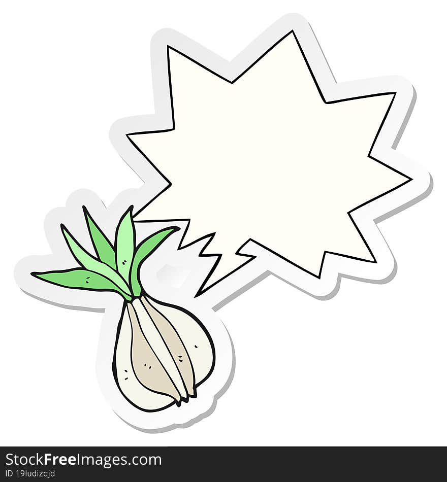 cartoon onion with speech bubble sticker. cartoon onion with speech bubble sticker