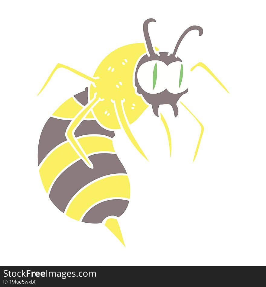 hand drawn quirky cartoon wasp. hand drawn quirky cartoon wasp