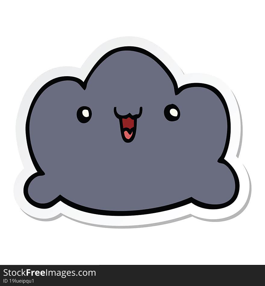 Sticker Of A Cartoon Cloud