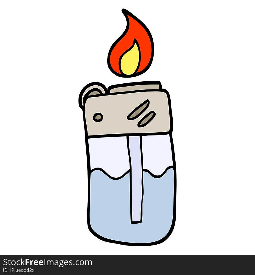 hand drawn doodle style cartoon cigarette lighter