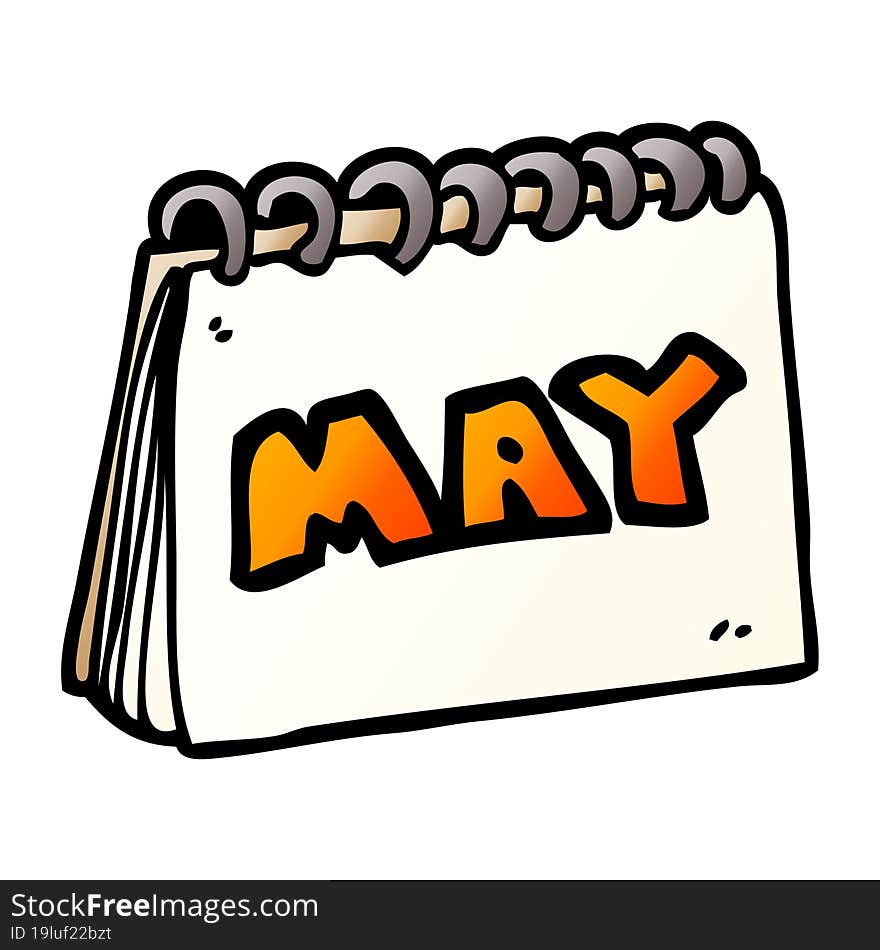 Cartoon Doodle Calendar Showing Month Of May