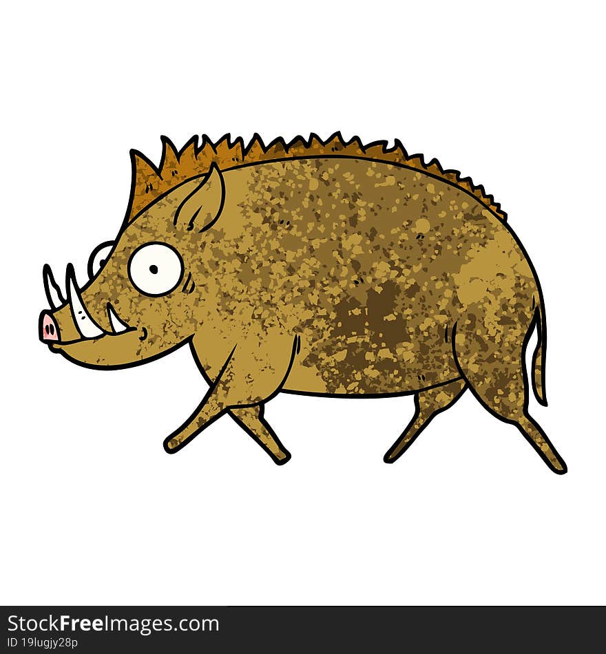 cartoon wild boar. cartoon wild boar