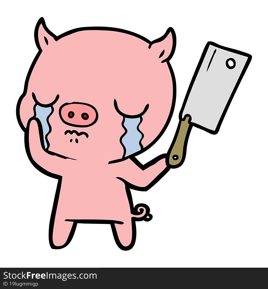 cartoon pig crying. cartoon pig crying