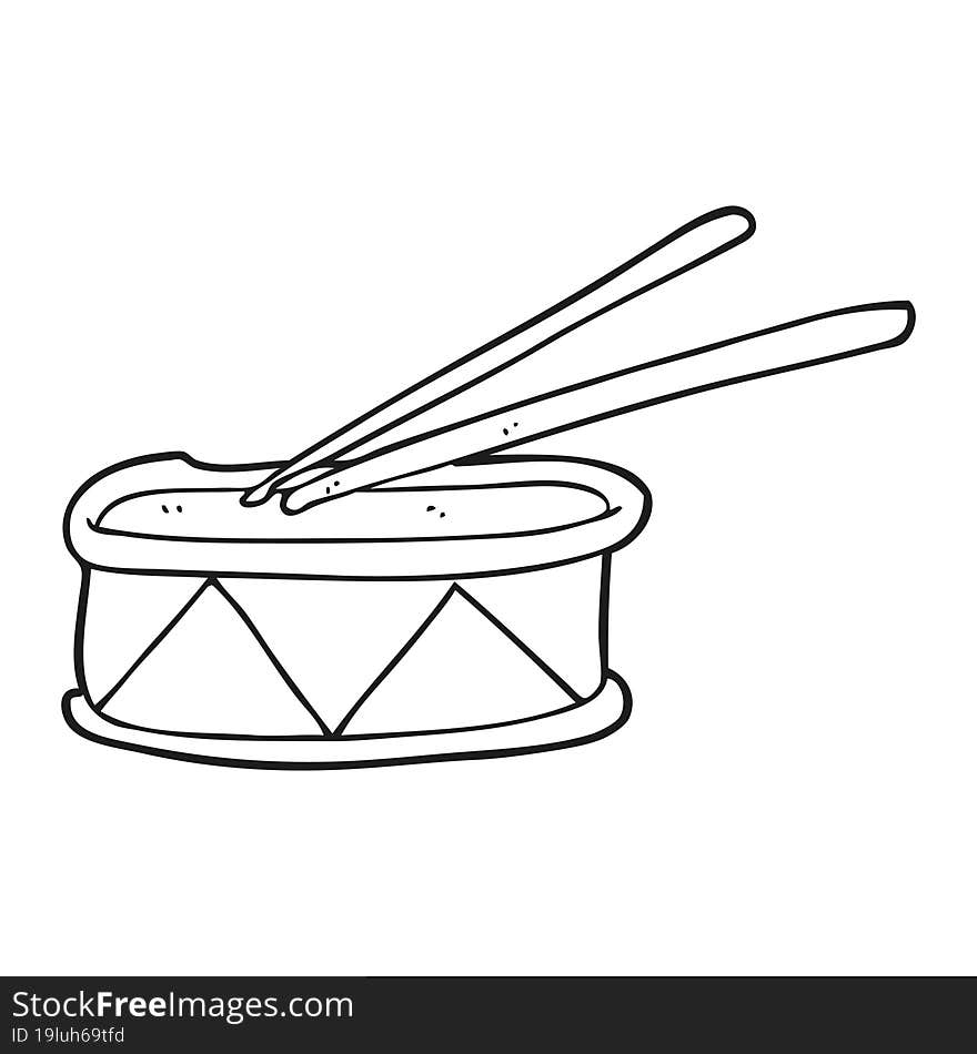 black and white cartoon drum