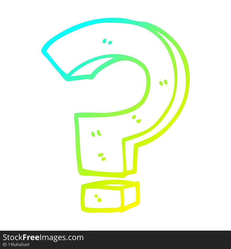 cold gradient line drawing cartoon question mark