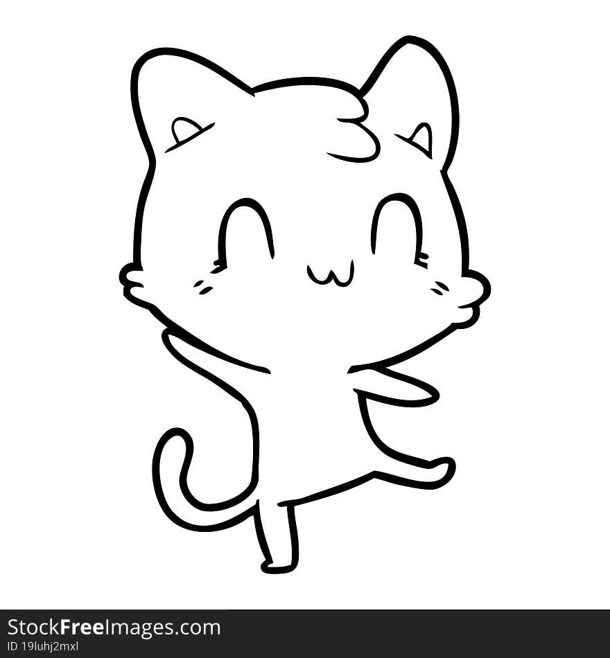 cartoon happy cat. cartoon happy cat