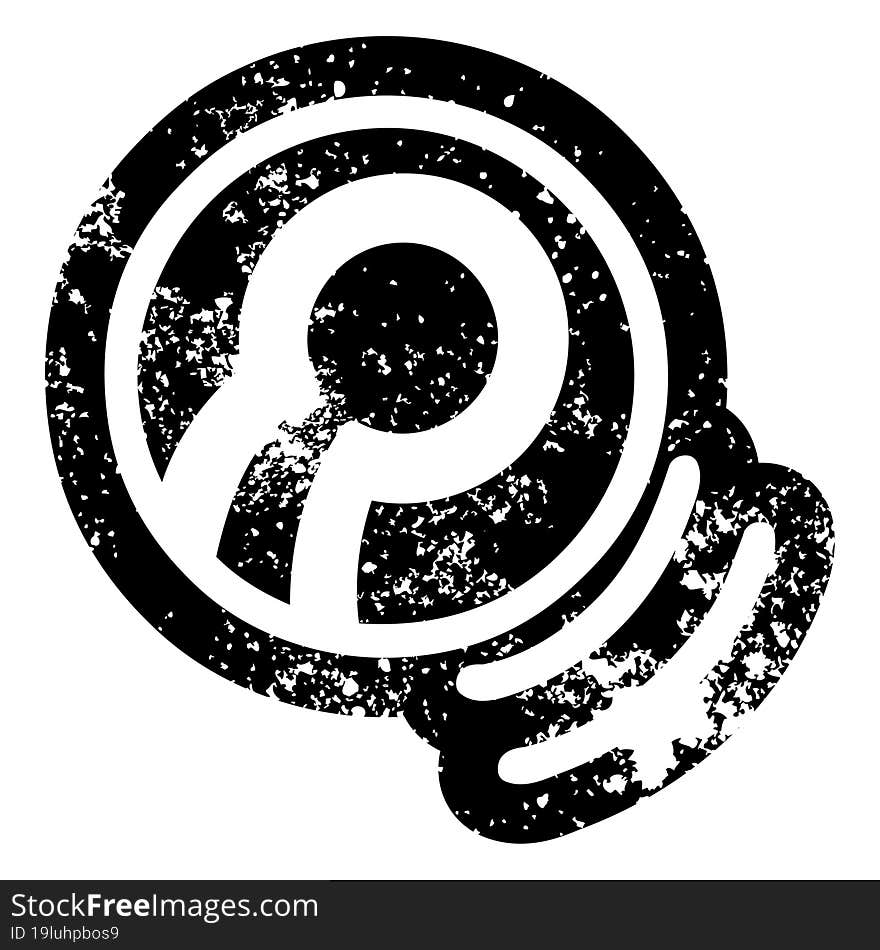 tennis ball distressed icon symbol