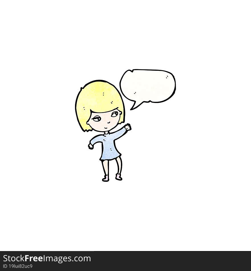 Pretty Blond Girl Cartoon