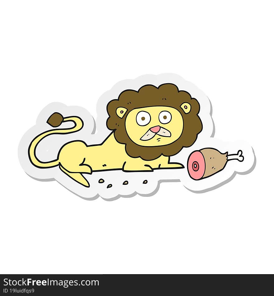 sticker of a cartoon lion