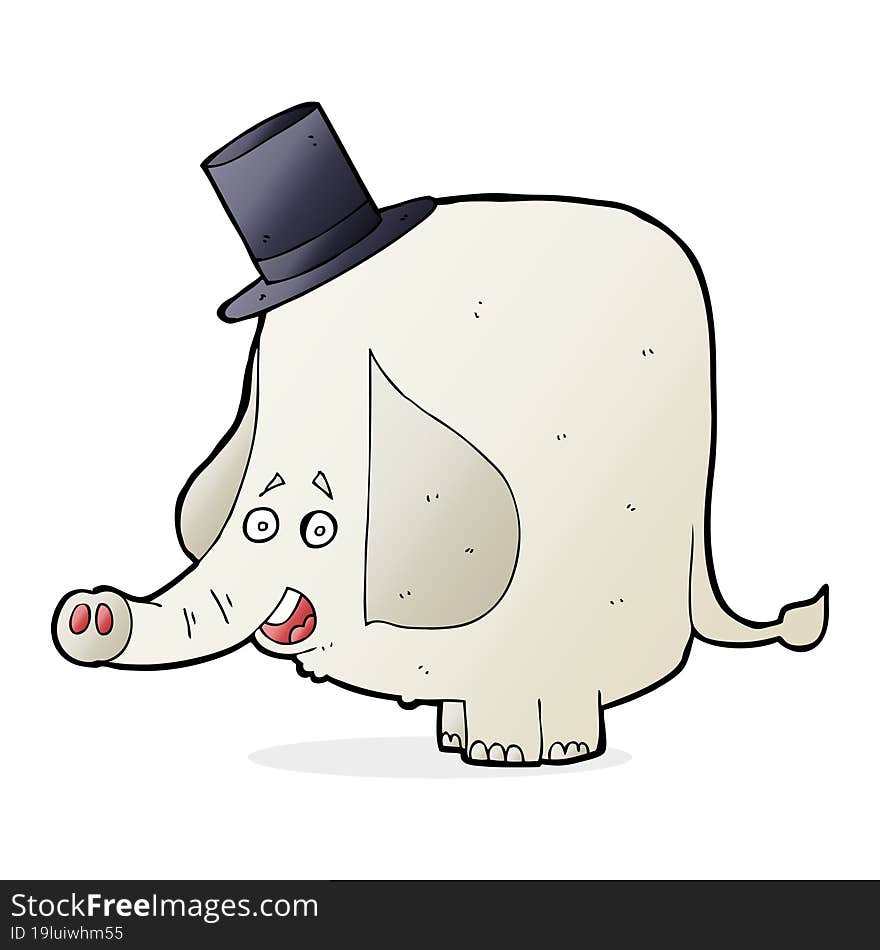 cartoon elephant in top hat