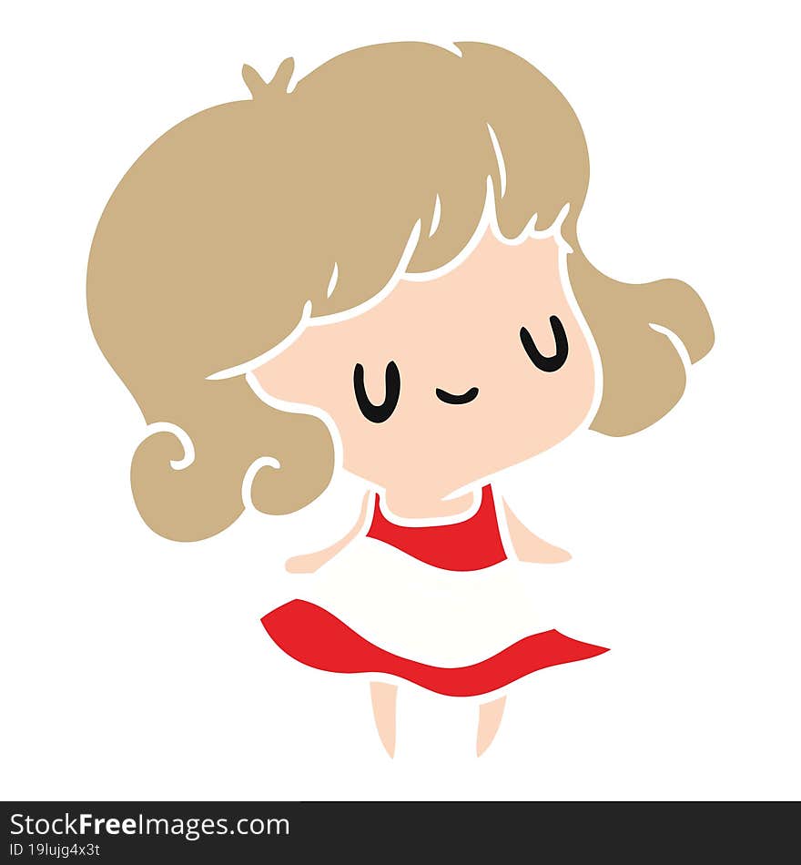 cartoon illustration kawaii of cute girl. cartoon illustration kawaii of cute girl