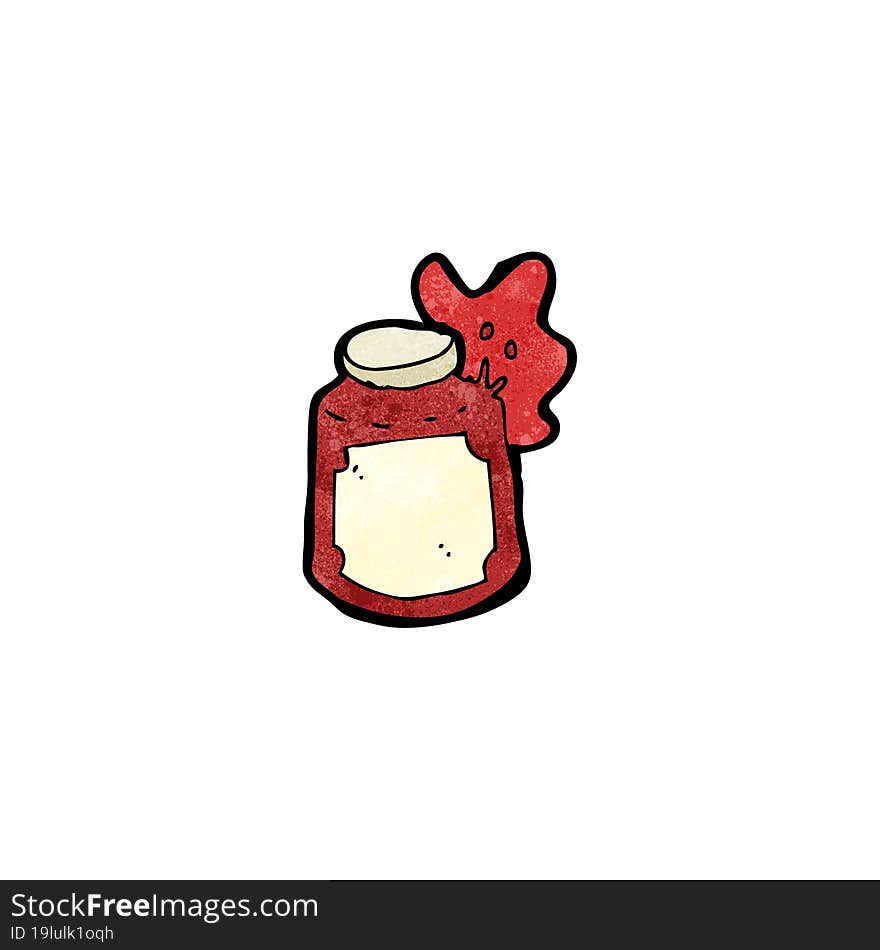 cartoon broken jam jar