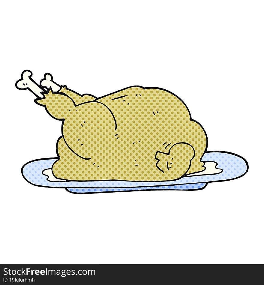 cartoon cooked chicken