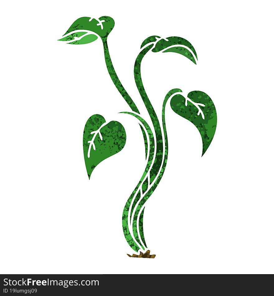 quirky retro illustration style cartoon plant