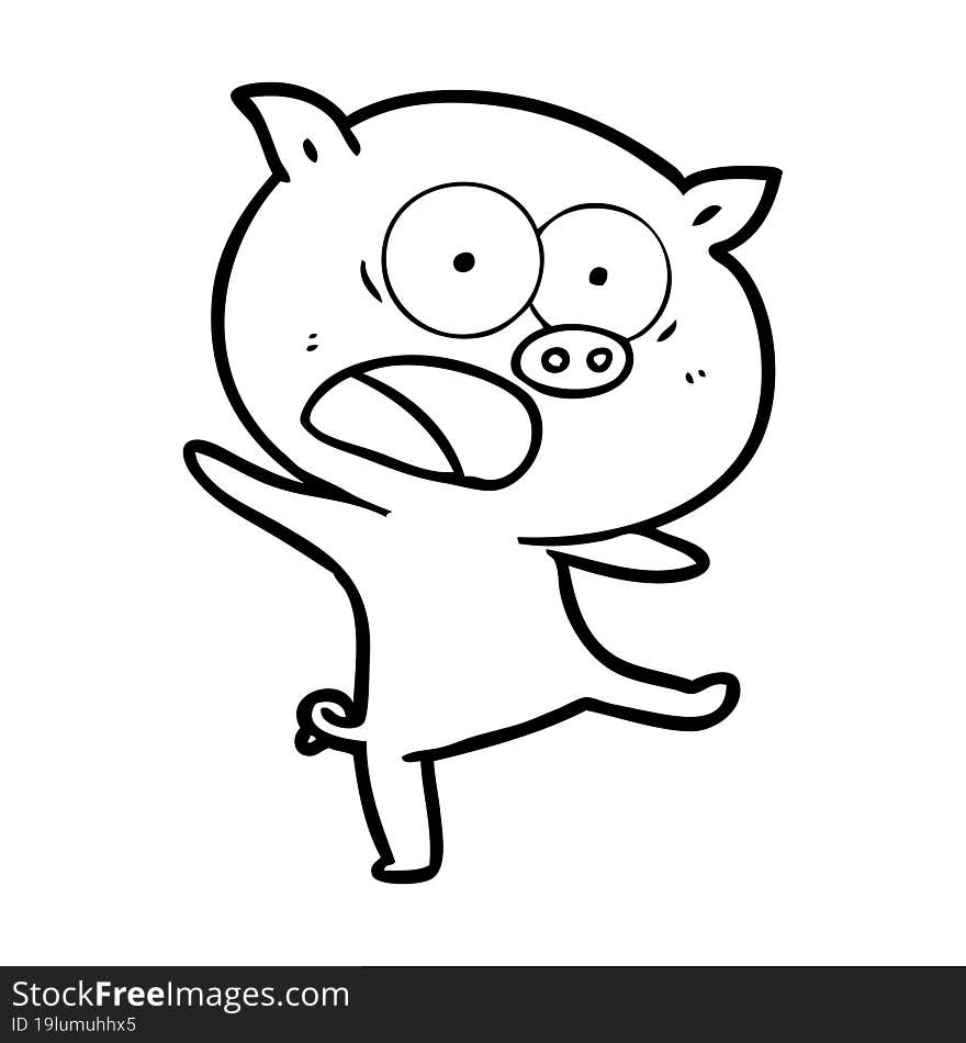 cartoon pig shouting. cartoon pig shouting