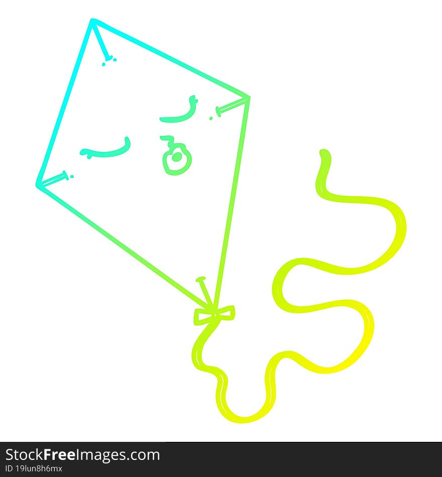 cold gradient line drawing cartoon kite