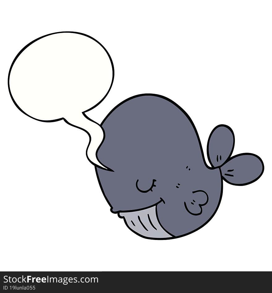 Cartoon Whale And Speech Bubble