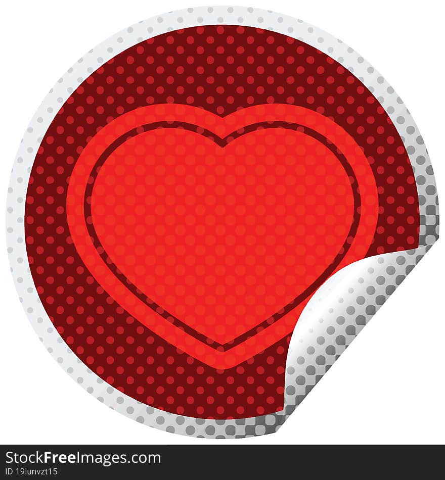 heart graphic vector circular peeling sticker. heart graphic vector circular peeling sticker