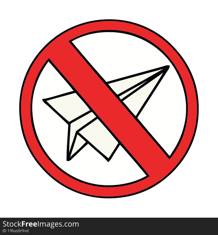 cute cartoon no paper aeroplanes allowed