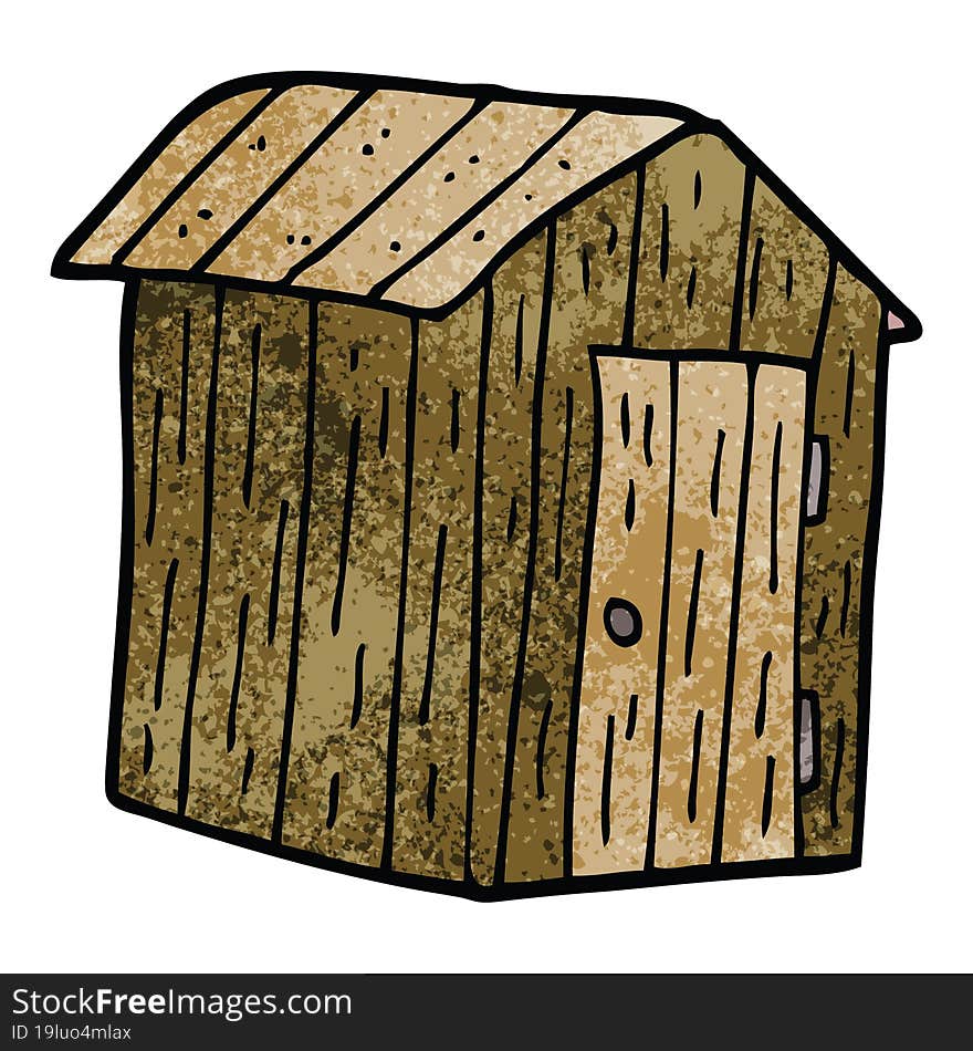 cartoon doodle wood shed