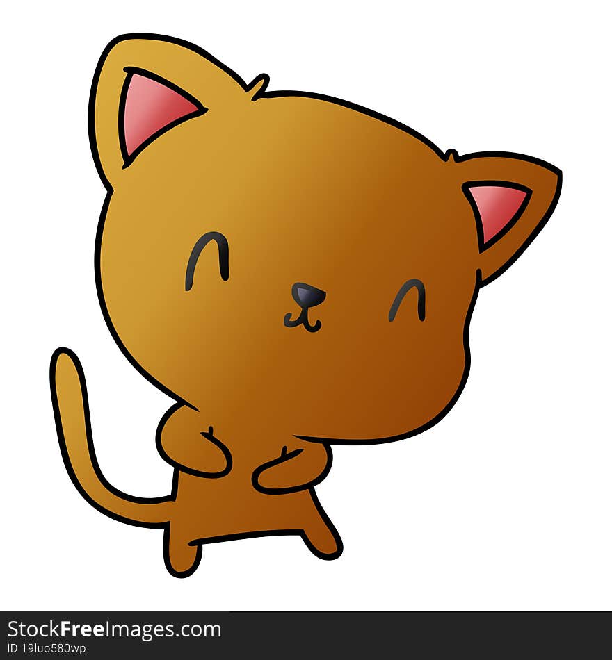 gradient cartoon of cute kawaii cat