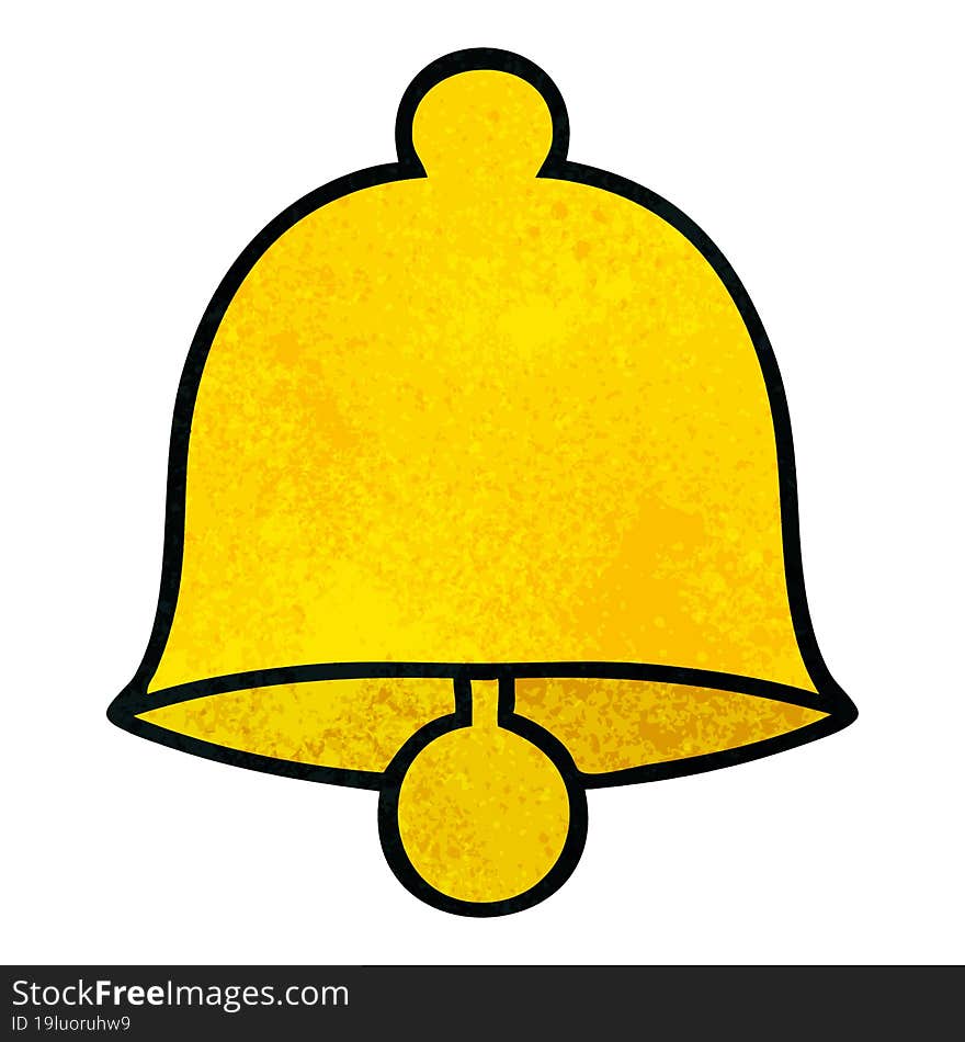 retro grunge texture cartoon of a brass bell