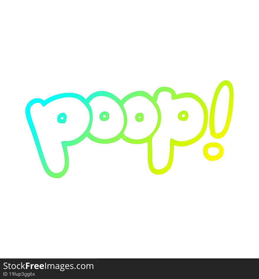 cold gradient line drawing of a cartoon font poop