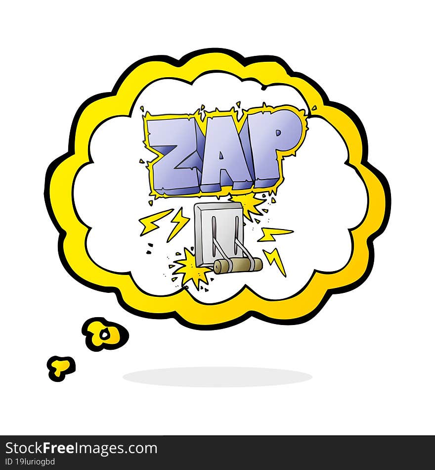 thought bubble cartoon electrical switch zapping