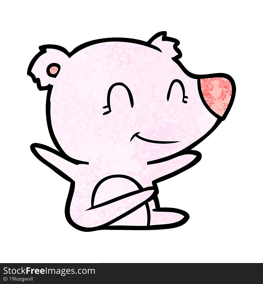 smiling bear cartoon. smiling bear cartoon