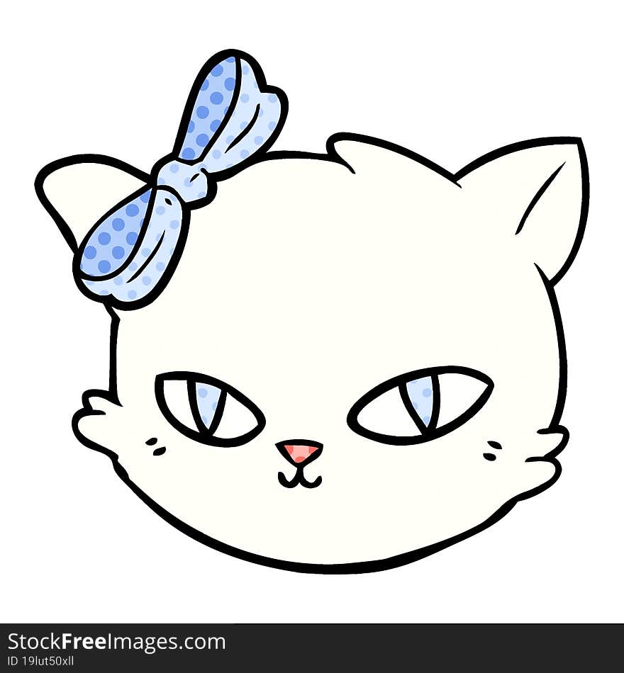 cartoon cat wearing bow. cartoon cat wearing bow