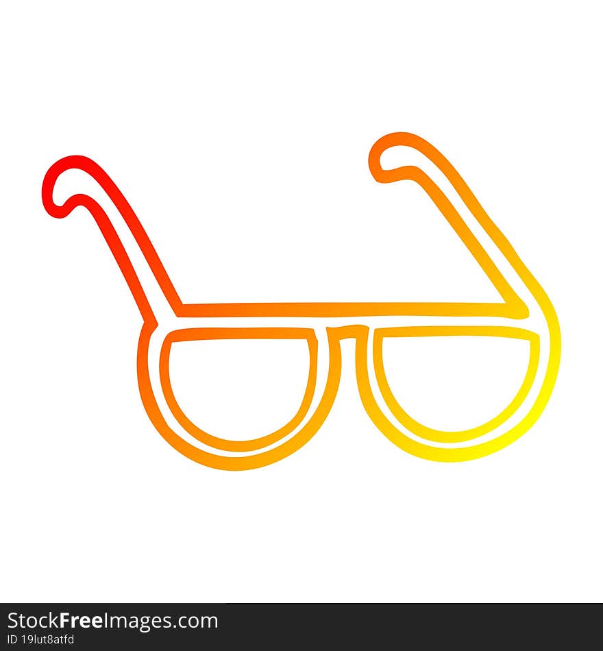 warm gradient line drawing cartoon sunglasses