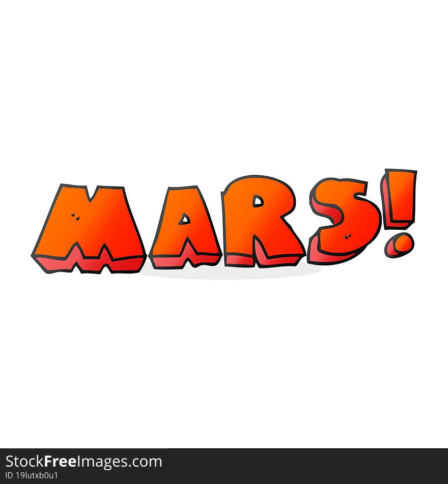 cartoon Mars text symbol