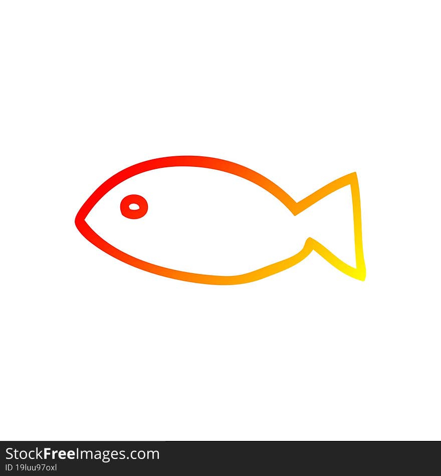 warm gradient line drawing cartoon fish symbol